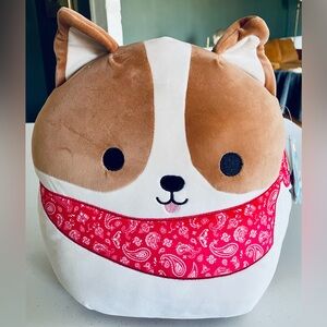 Reginald 12 in Squishmallow Corgi Brown and White Plush Dog Toy